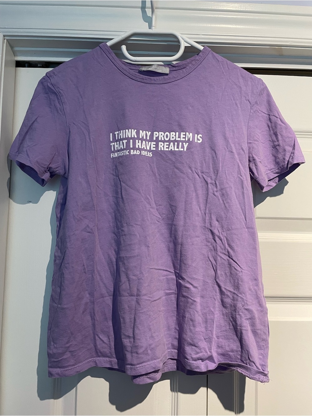 Zara Purple Graphic Tee - "I Think My Problem Is"
